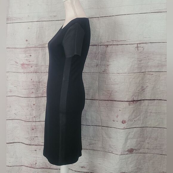 Theory Leilana Knit and Goat Leather Dress Size 4 - Picture 4 of 7